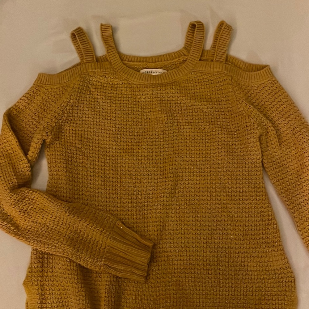 Aeropostale Yellow Glitter Sweater